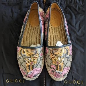 Gucci Tiger Print Loafers